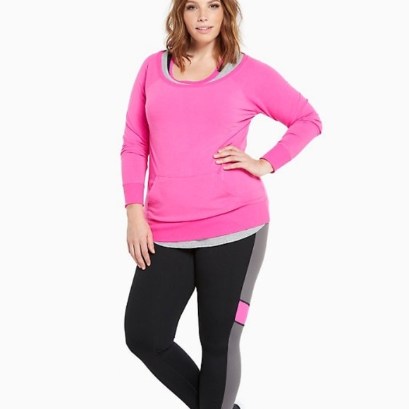 torrid Tops - Torrid Hot Pink Active Off Shoulder Sweatshirt 2X